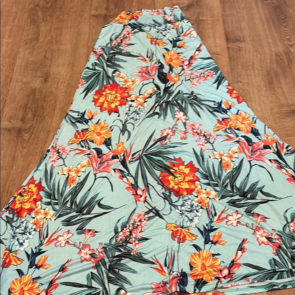 Herschel Supply Company Orange and Yellow A-Line Maxi Skirt